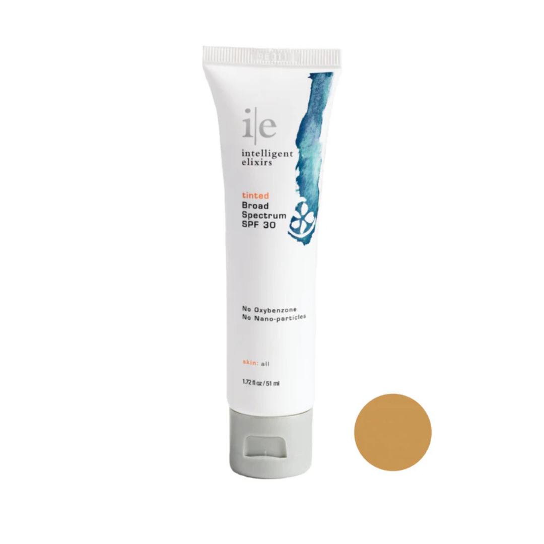 Tube of Elie Intelligent Elixirs sunscreen on a white background